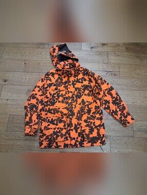 Vintage 1980s Fieldline Goretex Orange Camo Parka Jacket Men's Large OBO